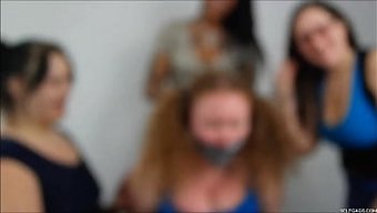 Lezbiyen Bağlama: Üç Dominant Kadın Tarafından Boğazlanan Ve Kafeslenen Itaatkar Kadın