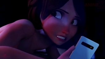 Big Hero 6: Aunt Cass Bu Ateşli Hentai Animasyonunda Sertçe Beceriliyor.