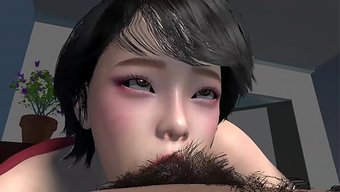 3d Animasyonlu Hentai, Sıcak Bir Oral Seks Sahnesiyle