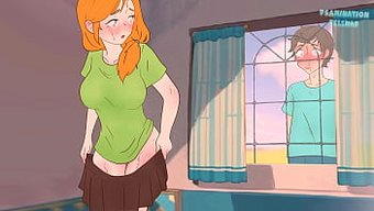 Steve, Alex'In Minecraft Temalı Çizgi Film Pornosunun Bir Parçası Olarak Soyunmasını Gizlice Izliyor.