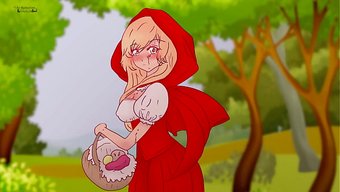 Kırmızı Başlıklı Kız, Bu Komik Hentai Parodisinde Ağacı Siken Ve Ona Kadın Vücudunu Öğreten Sapık Kızı Azarladı.