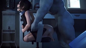 3d Animasyon Seksinde Uzun Ve Kalın Bir Sik Beklemiyordu.