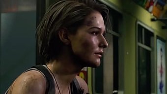 Jill Valentine'In 3d Animasyonda Iyi Donanımlı Bir Adamla Tutkulu Bir Karşılaşması
