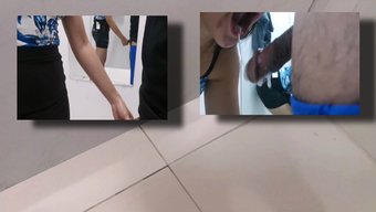 Fitness Tutkunu Alışveriş Merkezinde Müşterisine Sakso Çekiyor